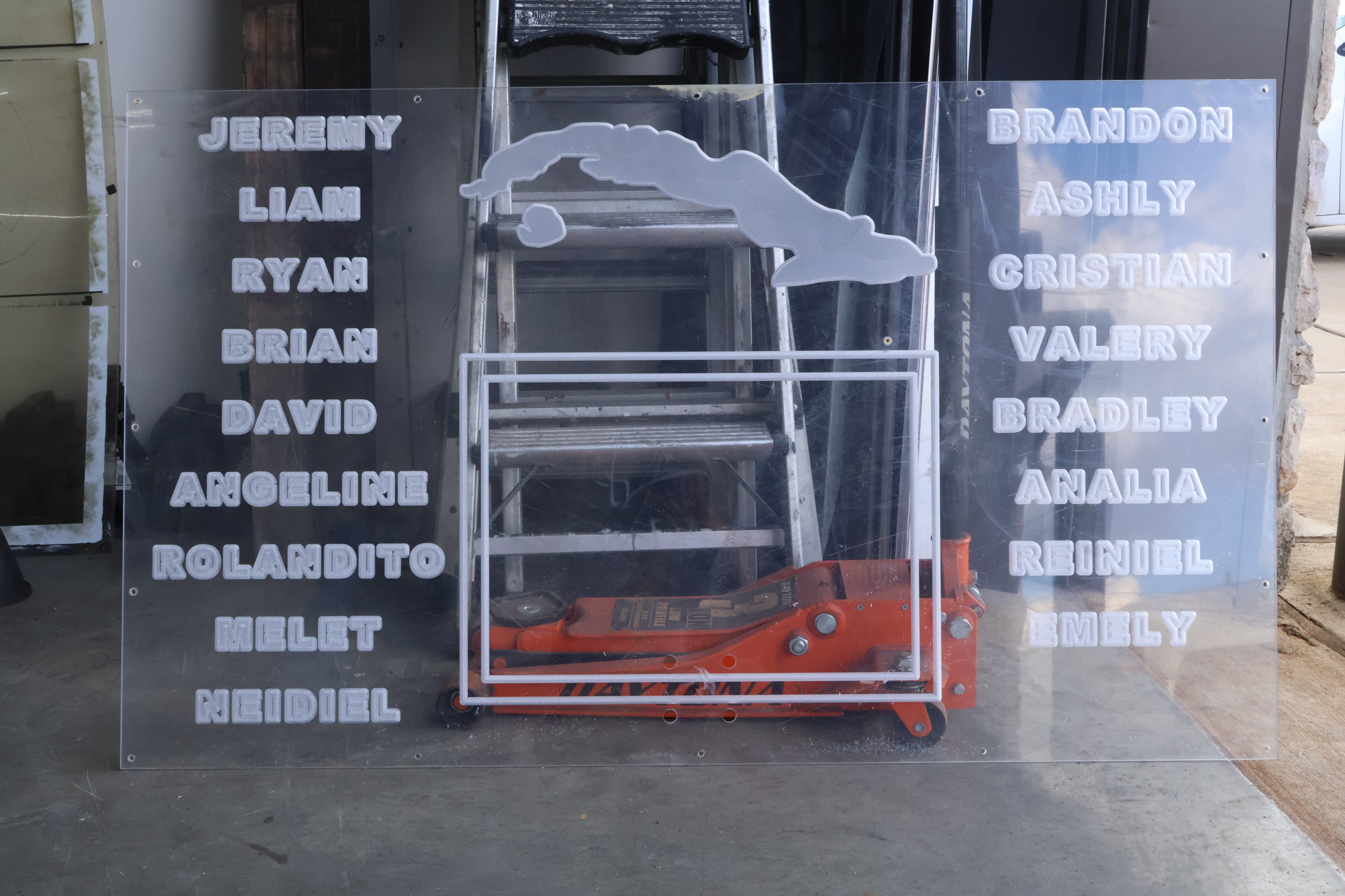 Clear acrylic memorial board